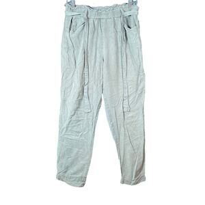 Thread & Supply Womens Pants Green Paperbag Wide Leg Elastic Waist Boho M